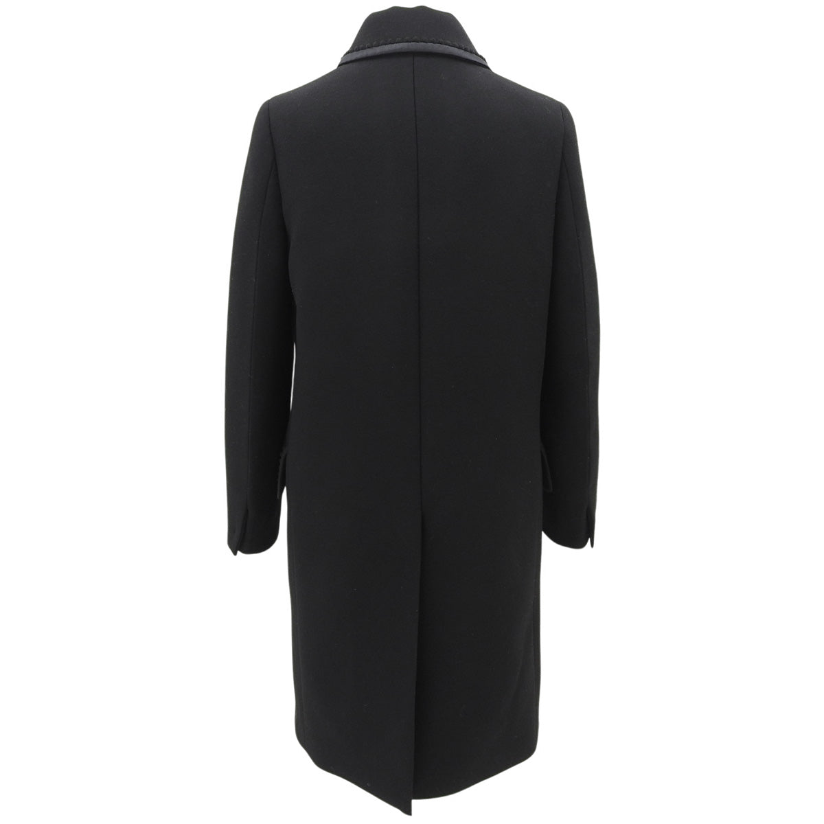 2016 Wool Ruffle Design Coat #36 Black