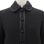 2016 Wool Ruffle Design Coat #36 Black
