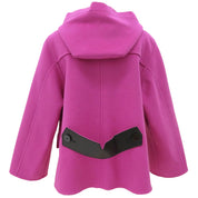 2018 Wool Belt Design Hooded Coat Pink