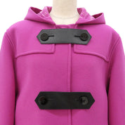 2018 Wool Belt Design Hooded Coat Pink