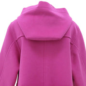 2018 Wool Belt Design Hooded Coat Pink
