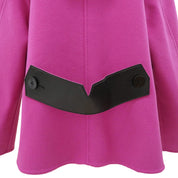 2018 Wool Belt Design Hooded Coat Pink