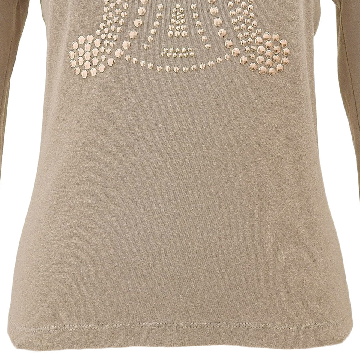 マカダムスタッズ長袖Tシャツ #M ベージュ