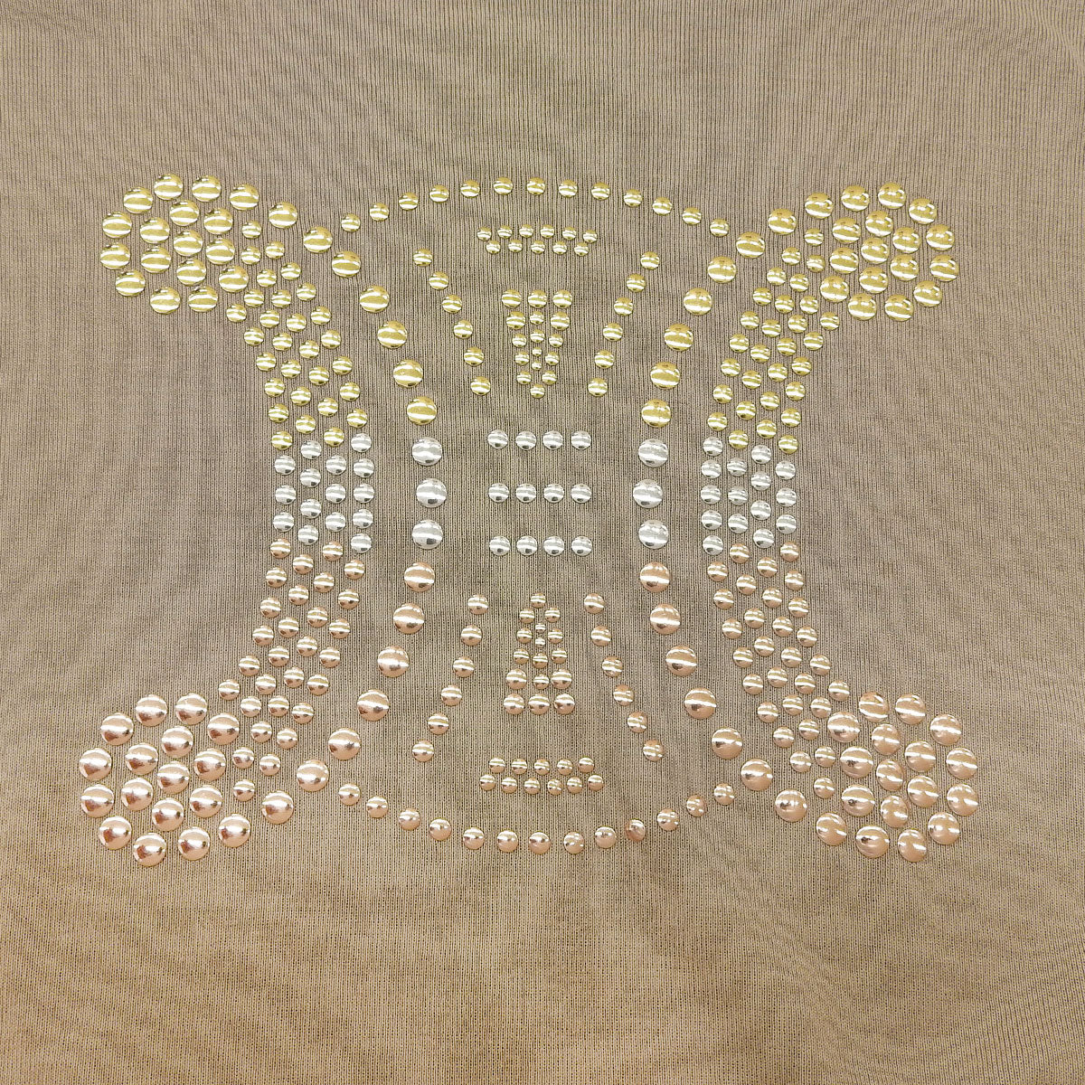 マカダムスタッズ長袖Tシャツ #M ベージュ