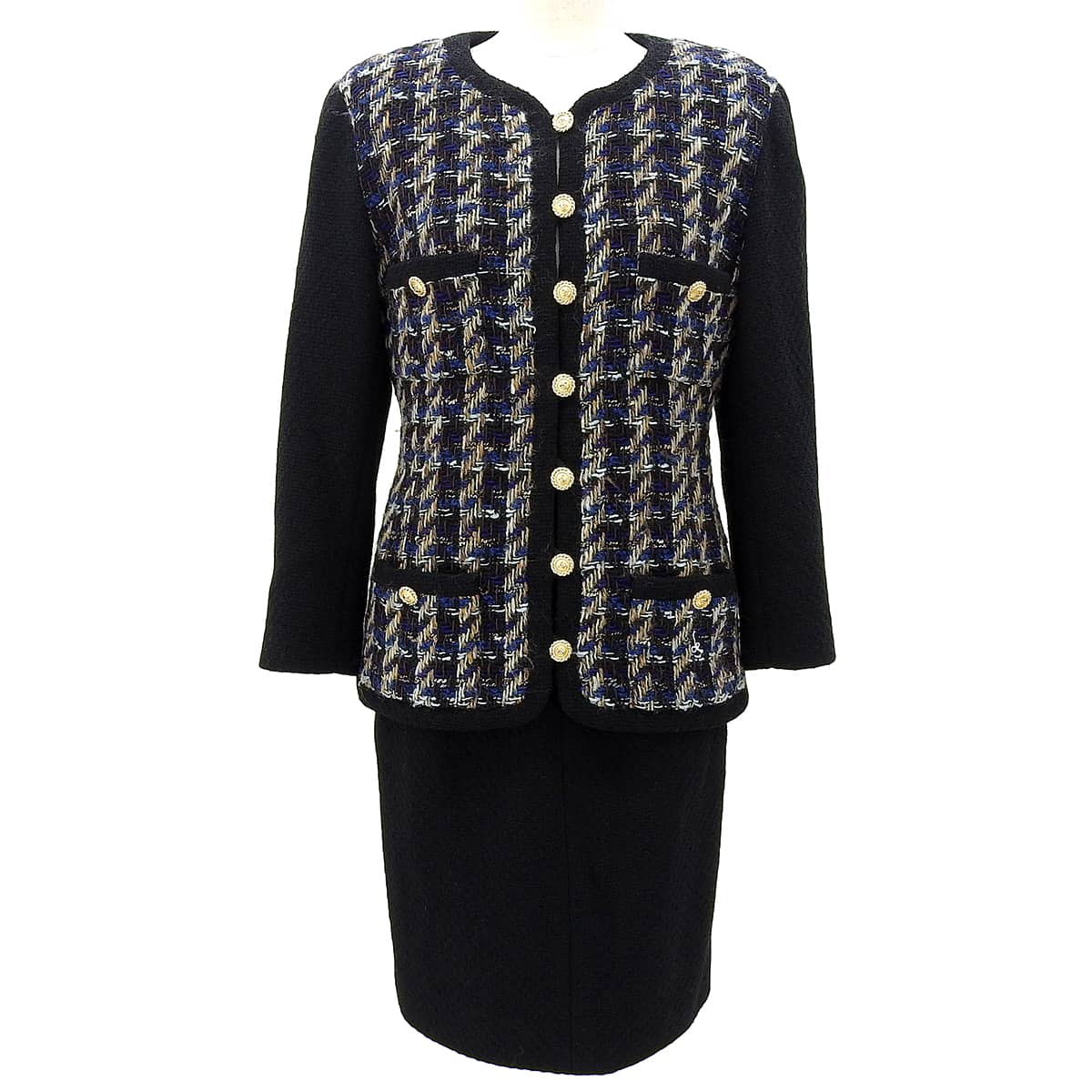 Tweed CC Mark Button Set-up #38 Black/Multi