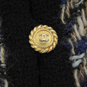 粗花呢香奈儿标志纽扣套装 #38 黑色/多色