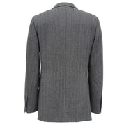 ウールヘリンボーンパターンロゴボタンテーラードジャケット #46 グレー