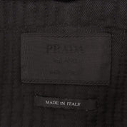 Nylon Leather Combination Fur Collar Coat #40 Black