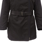 Nylon Leather Combination Fur Collar Coat #40 Black
