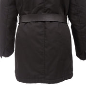 Nylon Leather Combination Fur Collar Coat #40 Black