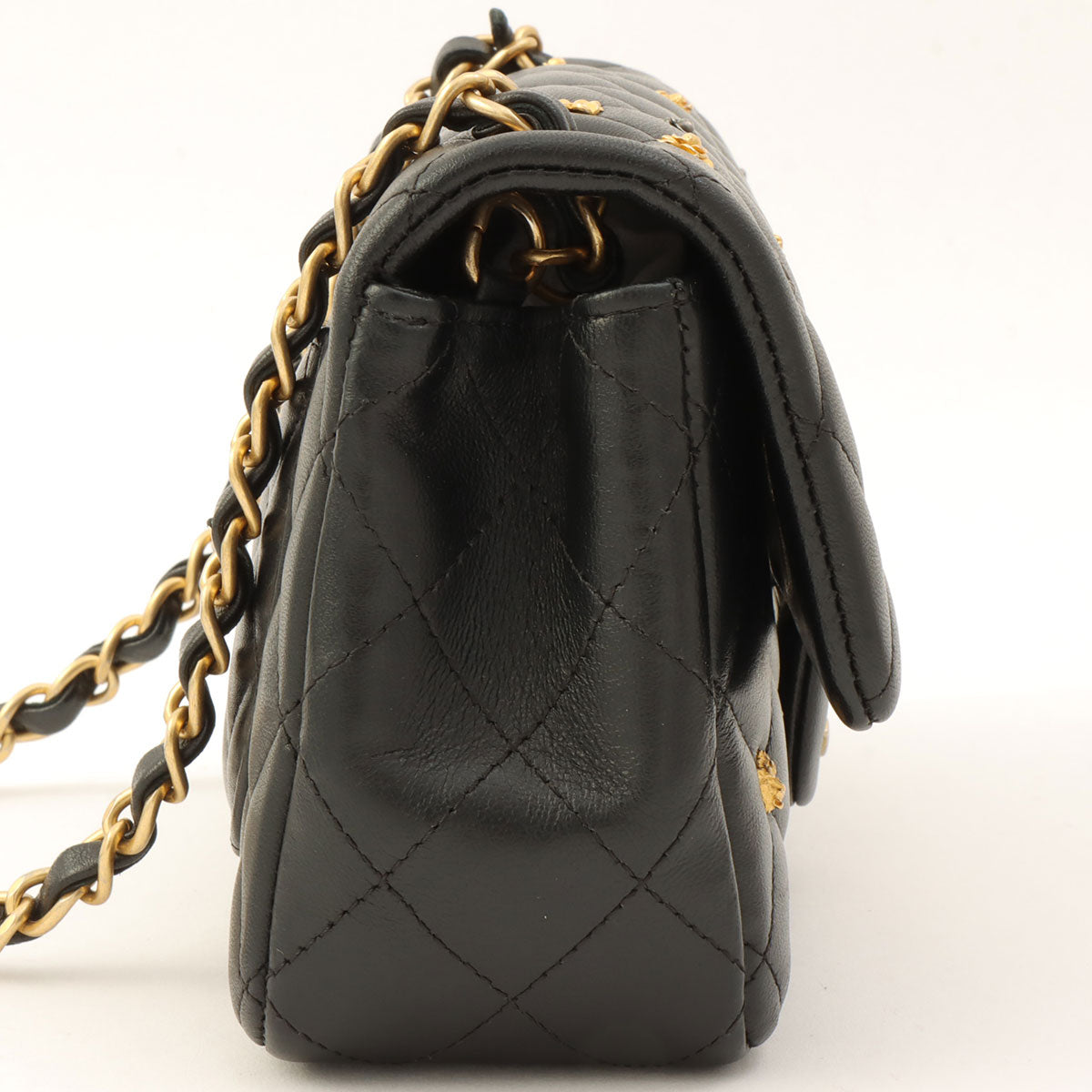 Around 2018 Made Studded Icon Lucky Charm Classic Flap Chain Bag Black