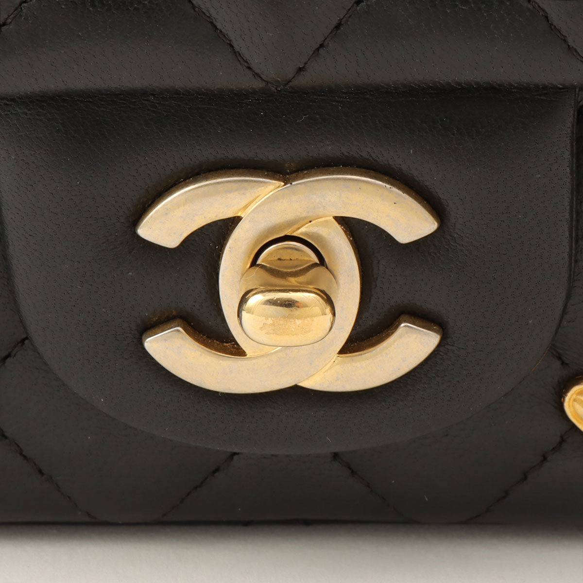 Around 2018 Made Studded Icon Lucky Charm Classic Flap Chain Bag Black