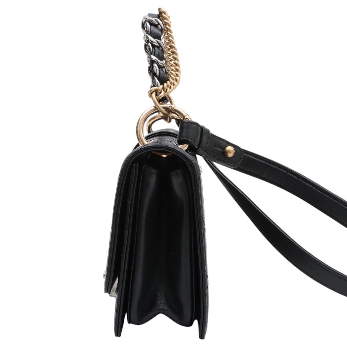 Around 2018 Matelassé Stitch CC Turn-Lock 2-Way Bag, Black