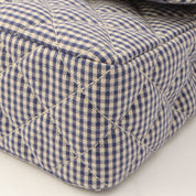 Gingham check classic flap chain bag, 25cm, blue/white, manufactured circa 1997