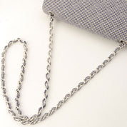Gingham check classic flap chain bag, 25cm, blue/white, manufactured circa 1997