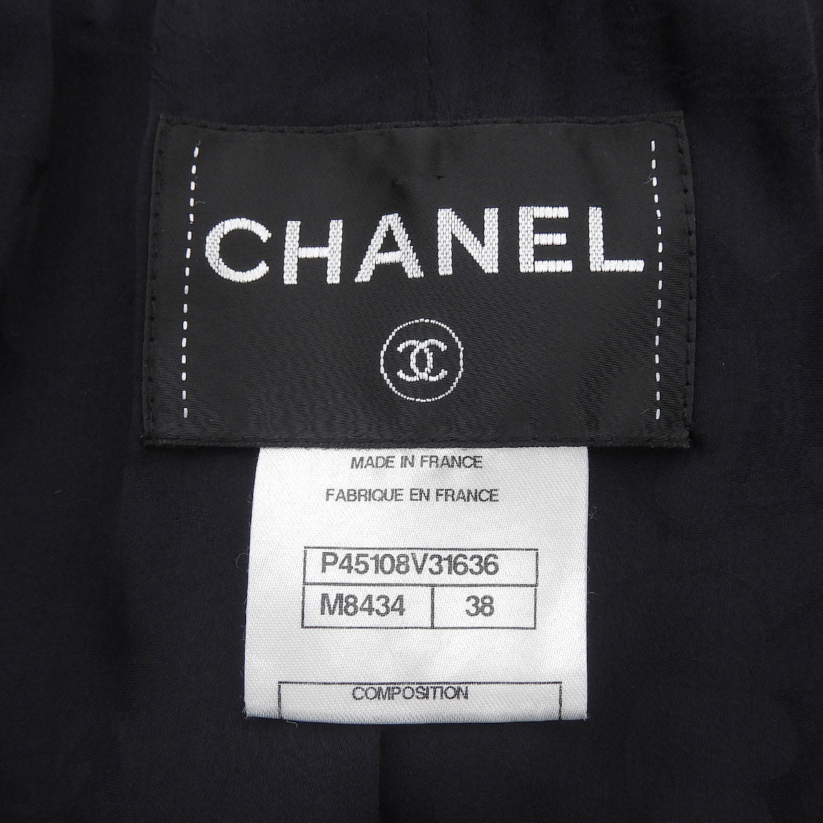 Tweed CC Mark Button Jacket - Navy/Black