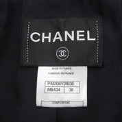 Tweed CC Mark Button Jacket - Navy/Black