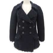 Tweed CC Mark Button Jacket - Navy/Black