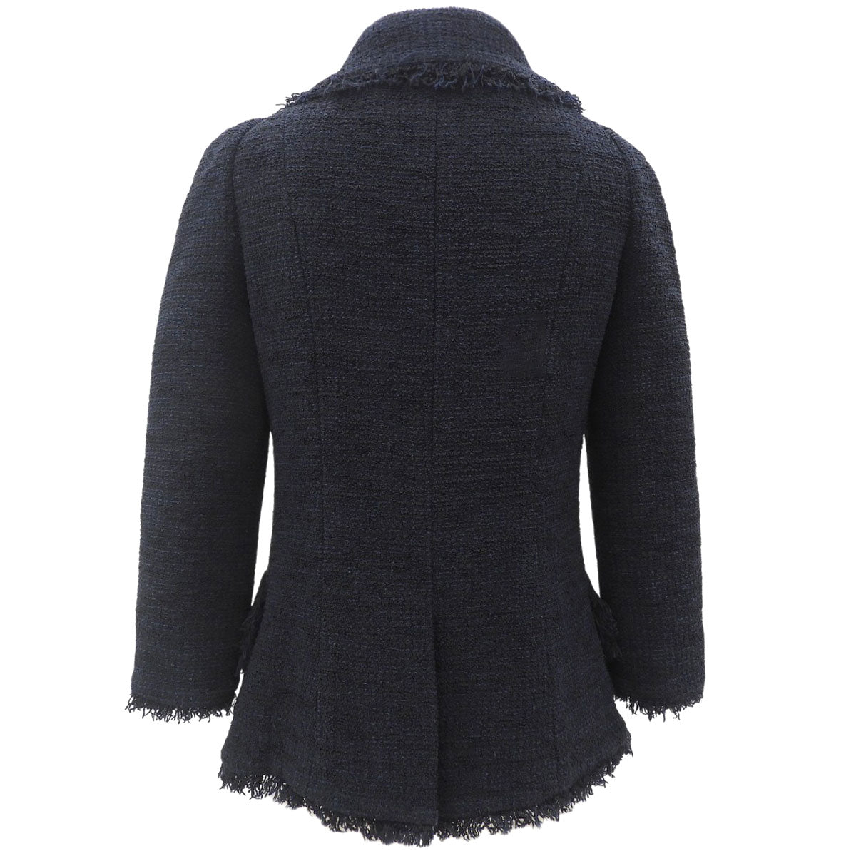 Tweed CC Mark Button Jacket - Navy/Black
