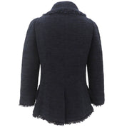 Tweed CC Mark Button Jacket - Navy/Black