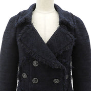 Tweed CC Mark Button Jacket - Navy/Black