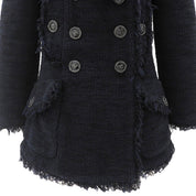 Tweed CC Mark Button Jacket - Navy/Black