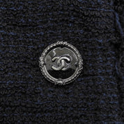 Tweed CC Mark Button Jacket - Navy/Black