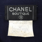 1996 CC Logo Short-Sleeved Knit Top #40 Navy/White