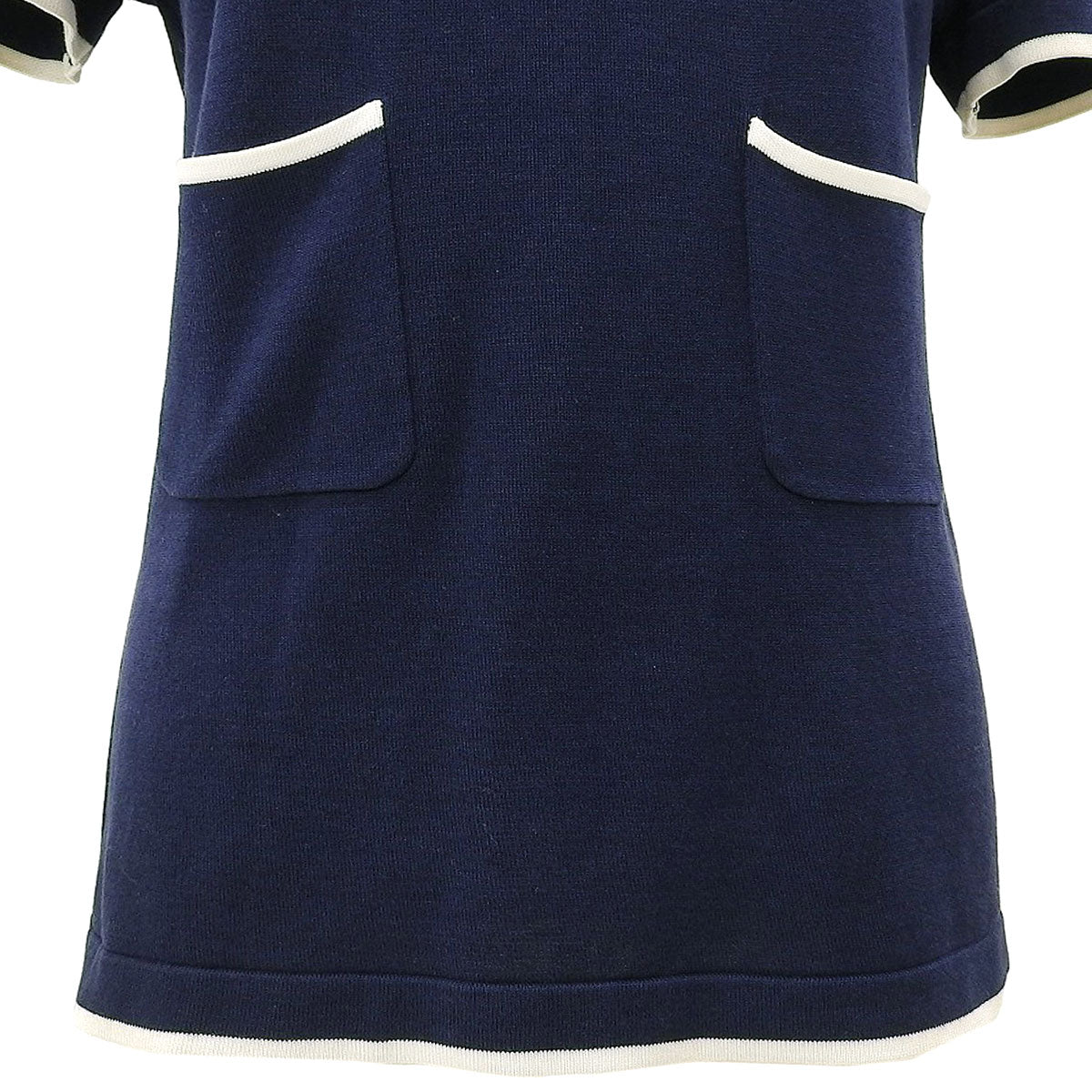1996 CC Logo Short-Sleeved Knit Top #40 Navy/White