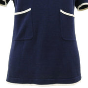 1996 CC Logo Short-Sleeved Knit Top #40 Navy/White