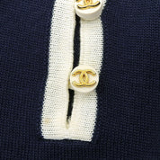 1996 CC Logo Short-Sleeved Knit Top #40 Navy/White