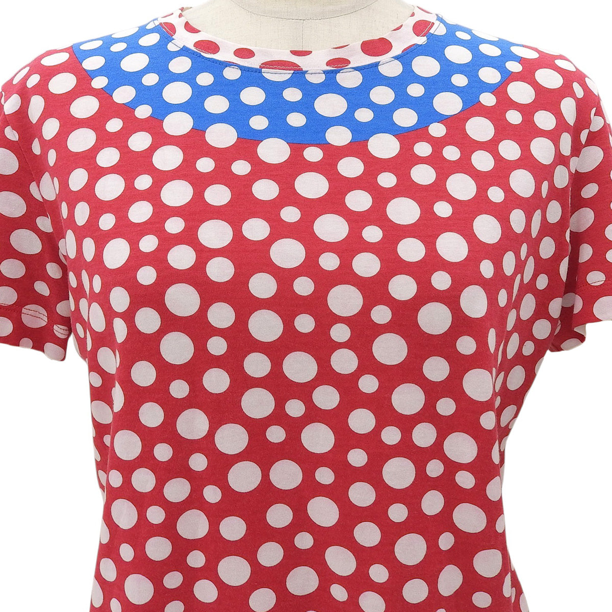 Yayoi Kusama Collaboration Dot Pattern T-Shirt #S Red/White/Blue