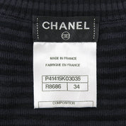 CC Mark Plate Border Pattern Short-Sleeve Dress #34 Black/Navy