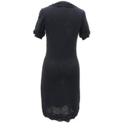 CC Mark Plate Border Pattern Short-Sleeve Dress #34 Black/Navy