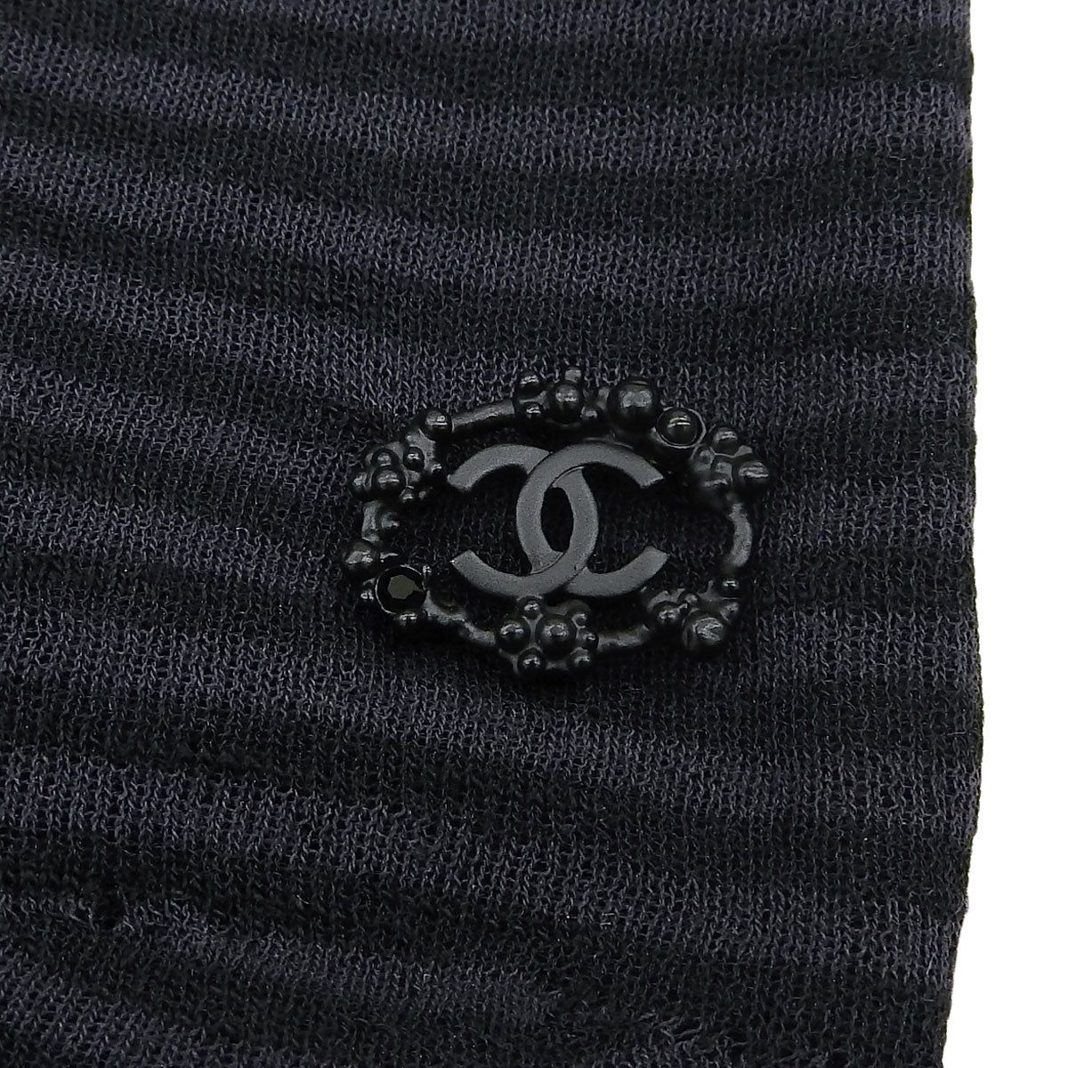 CC Mark Plate Border Pattern Short-Sleeve Dress #34 Black/Navy