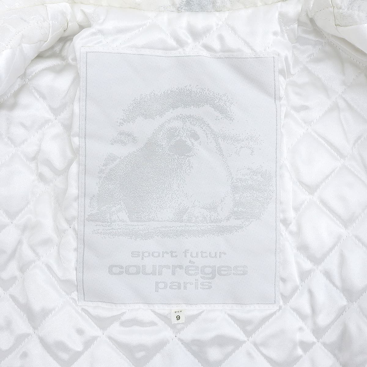 Seal Print Padded Jacket White
