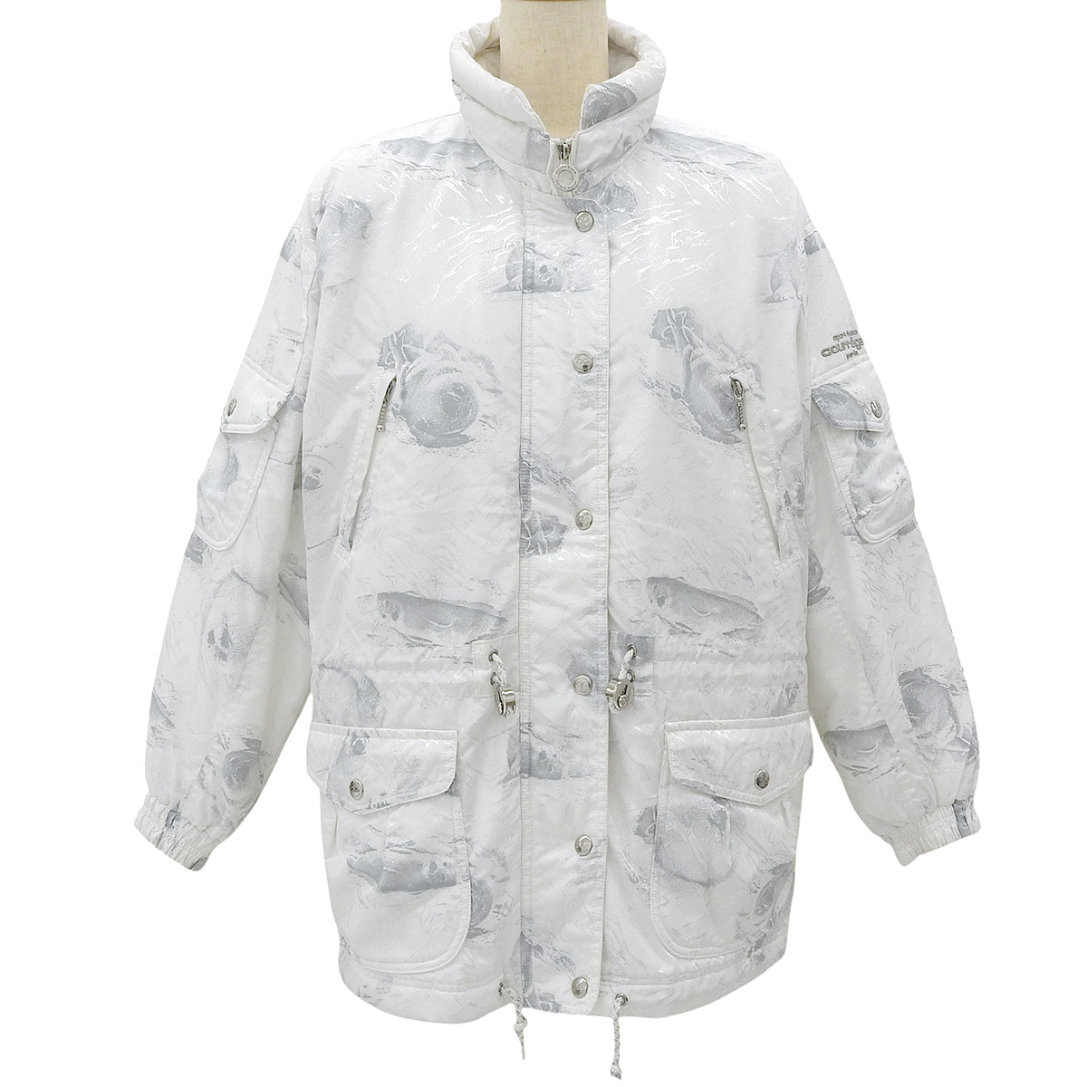 Seal Print Padded Jacket White