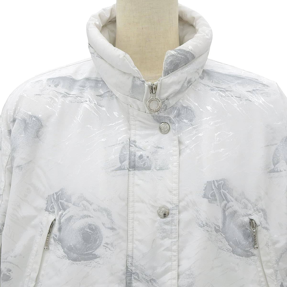 Seal Print Padded Jacket White