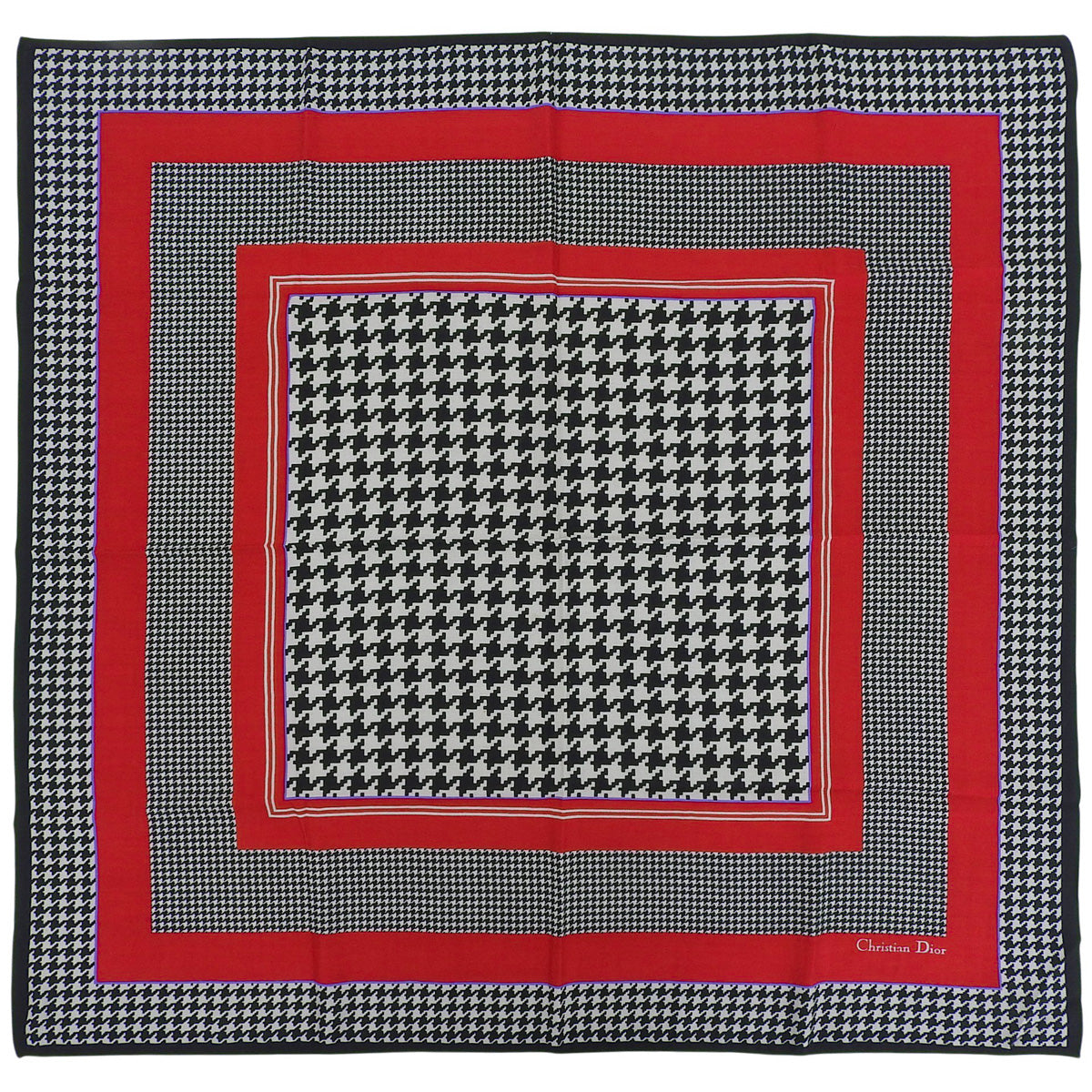Houndstooth Pattern Scarf Black/Red