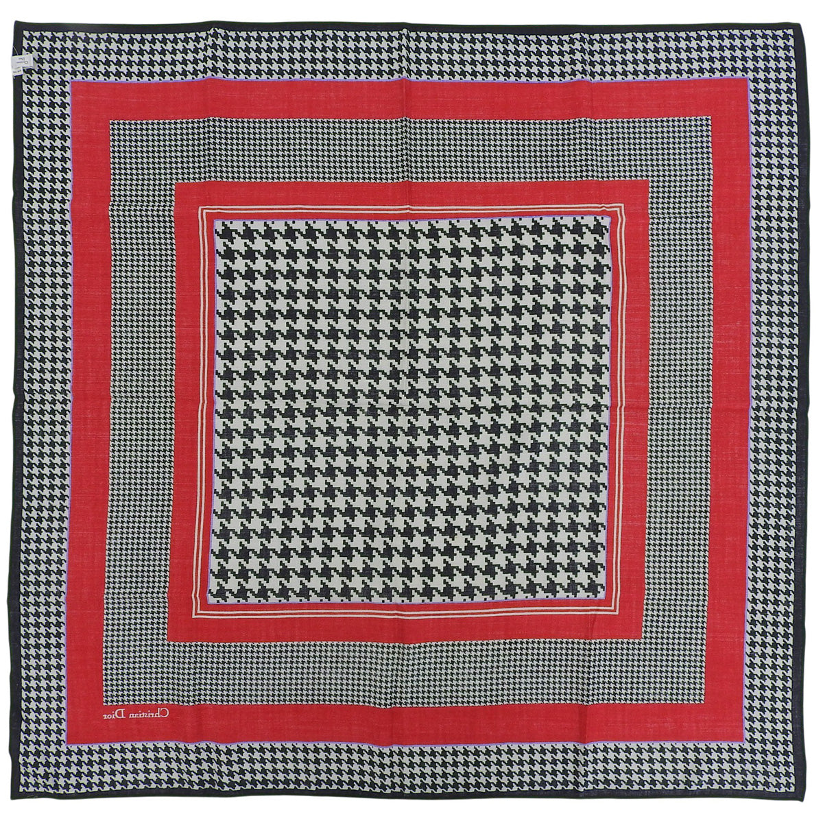 Houndstooth Pattern Scarf Black/Red