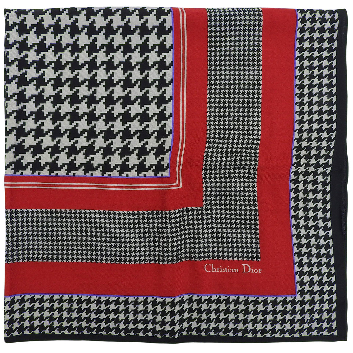 Houndstooth Pattern Scarf Black/Red