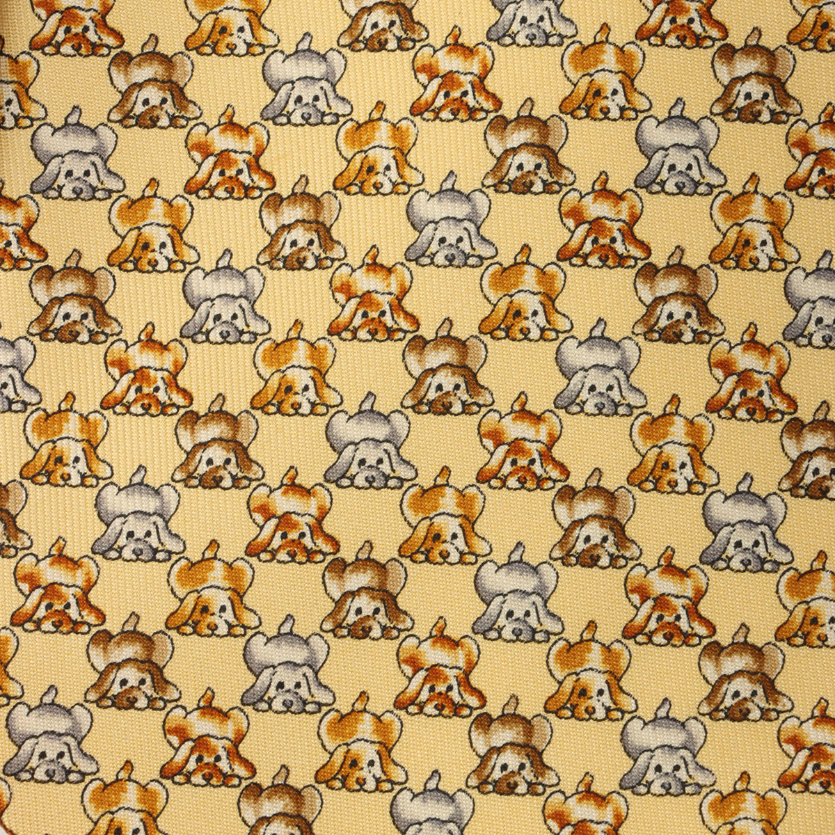 ドッグパターンネクタイ イエロー