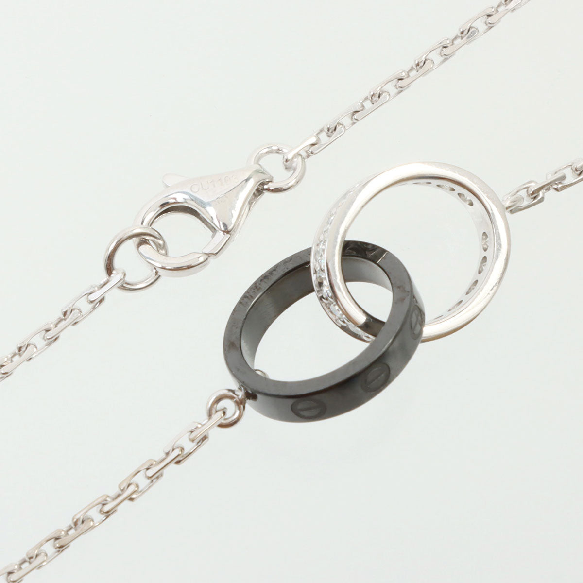 18K Diamond Baby Love Necklace White Gold/Black
