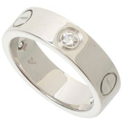 18K Diamond Love Ring #52 White Gold