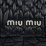 Crystal Matelassé Shoulder Bag in Black