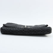 Crystal Matelassé Shoulder Bag in Black