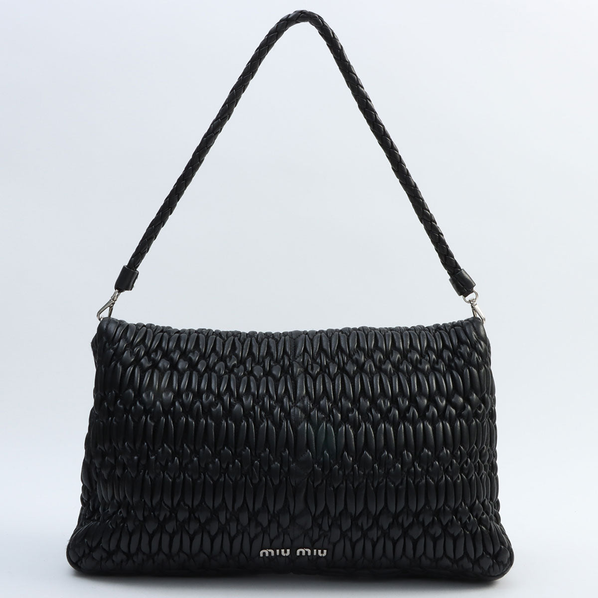 Crystal Matelassé Shoulder Bag in Black