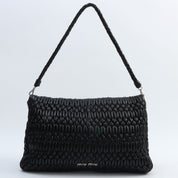 Crystal Matelassé Shoulder Bag in Black