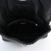 Crystal Matelassé Shoulder Bag in Black