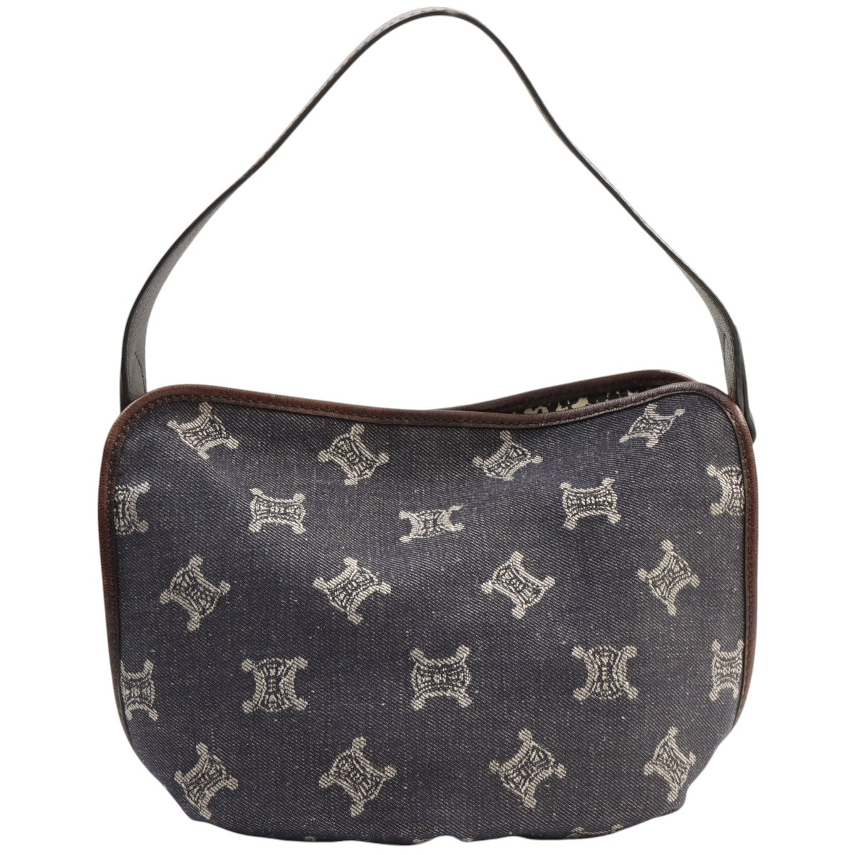 Denim Macadam Pattern One-Shoulder Bag Indigo